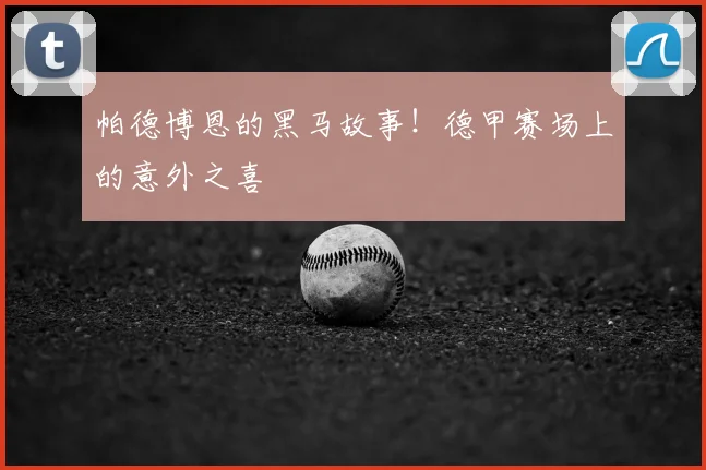 帕德博恩的黑马故事!德甲赛场上的意外之喜